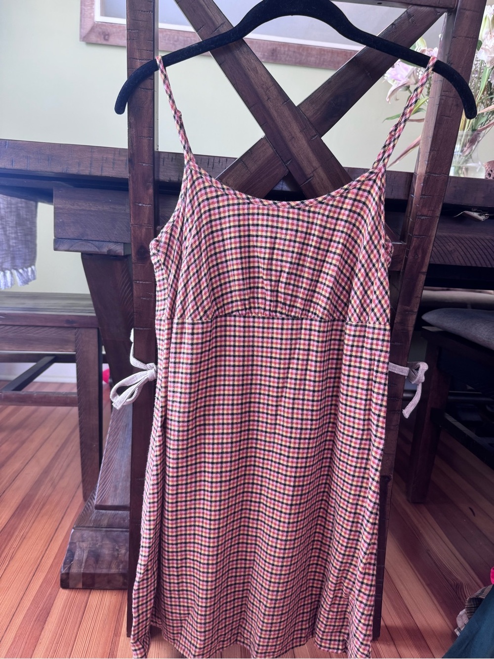 wild fable Pink Plaid Midi Dress